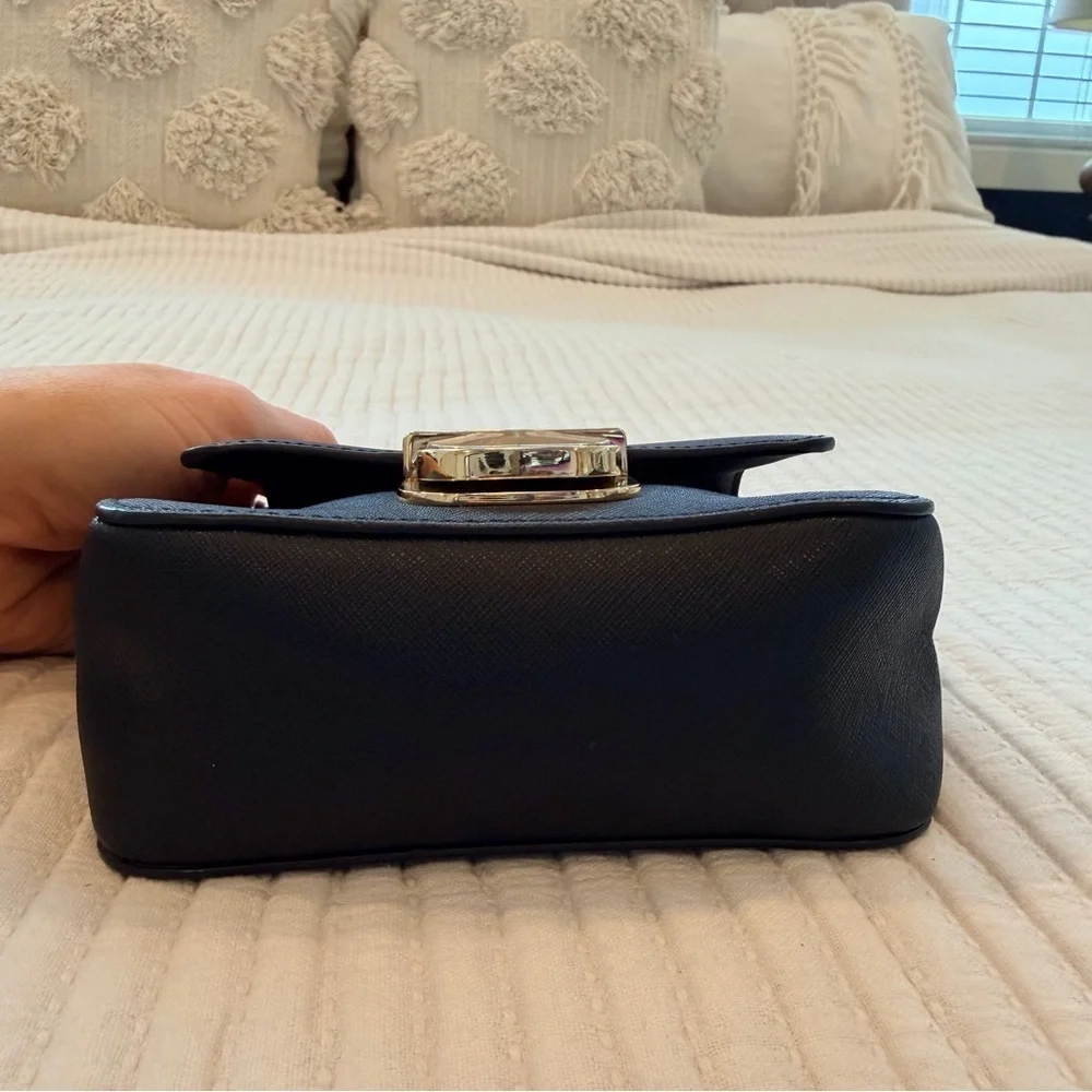 Michael Kors Black Saffiano Leather Bridgette Crossbody Mini Bag Removable Strap
